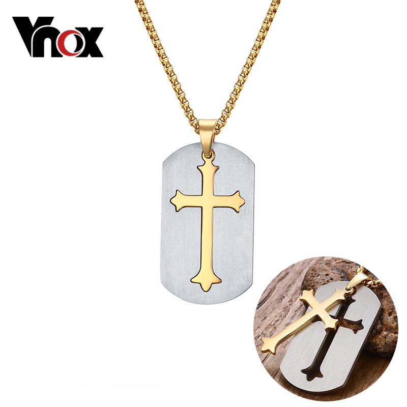 Men's Removable Cross Pendant Chain Necklace