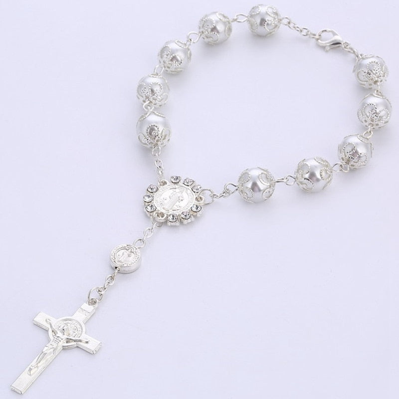 Rosary Catholic Holy Communion Cup, Cross Crucifix Pendant Bracelet