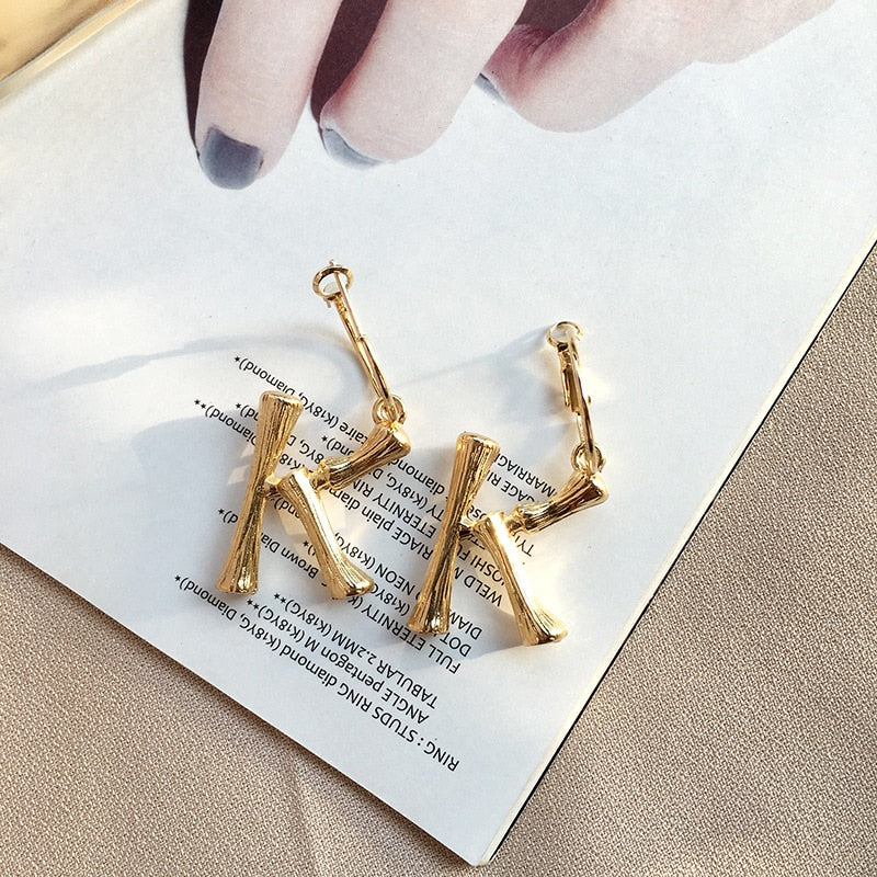 Gold Letters Earrings A~Z