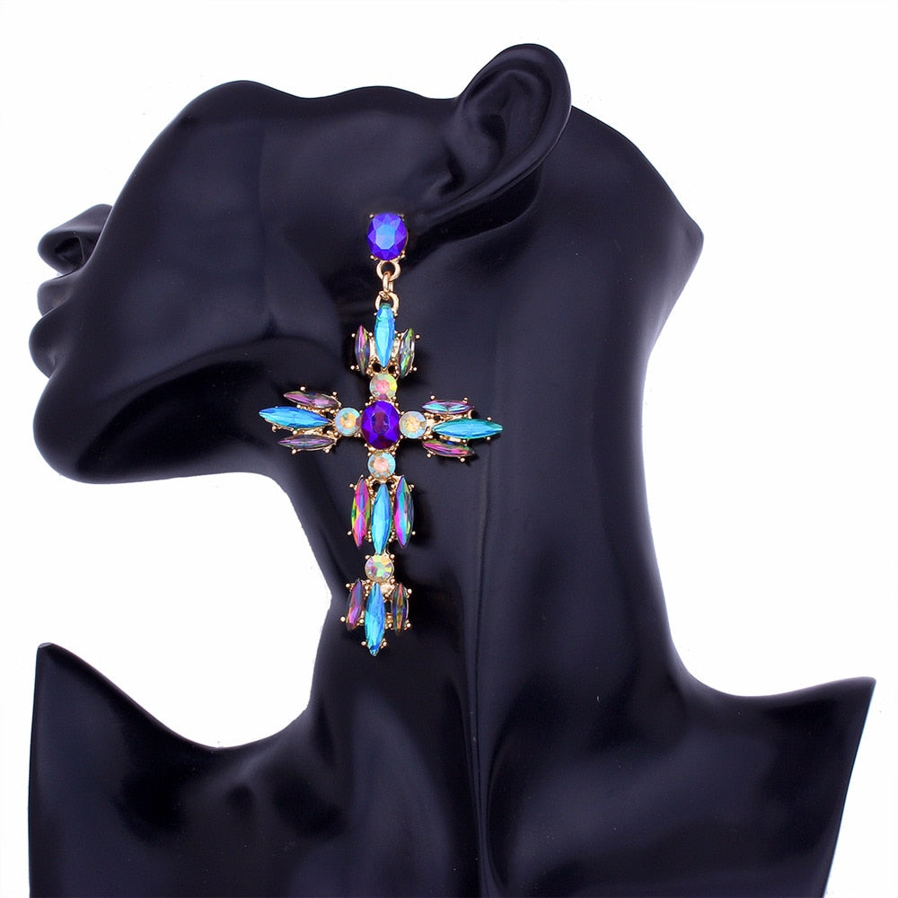 Colorful Cross Earrings