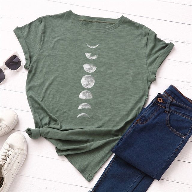 New Moon Planet Print T-Shirt