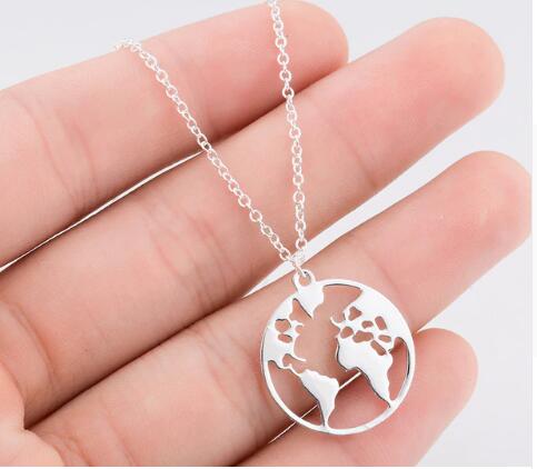 Origami World Map Necklace