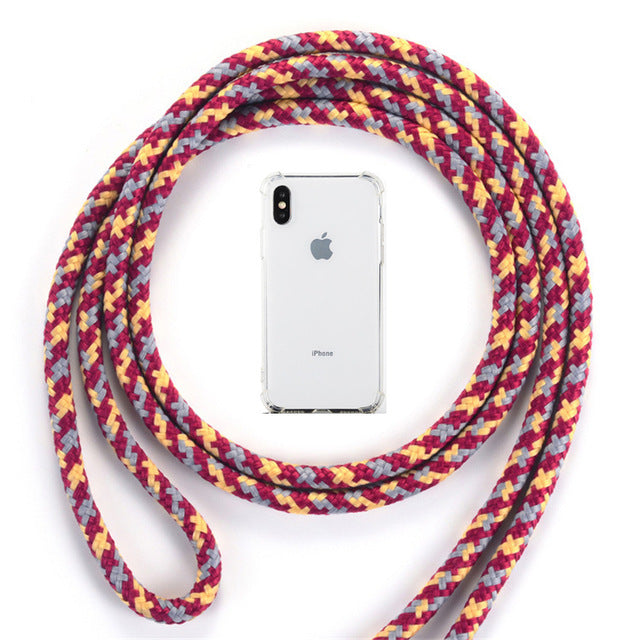 Strap Cord Chain Phone Cover for iPhone 7,8 11 pro XS Max XR X Necklace Lanyard