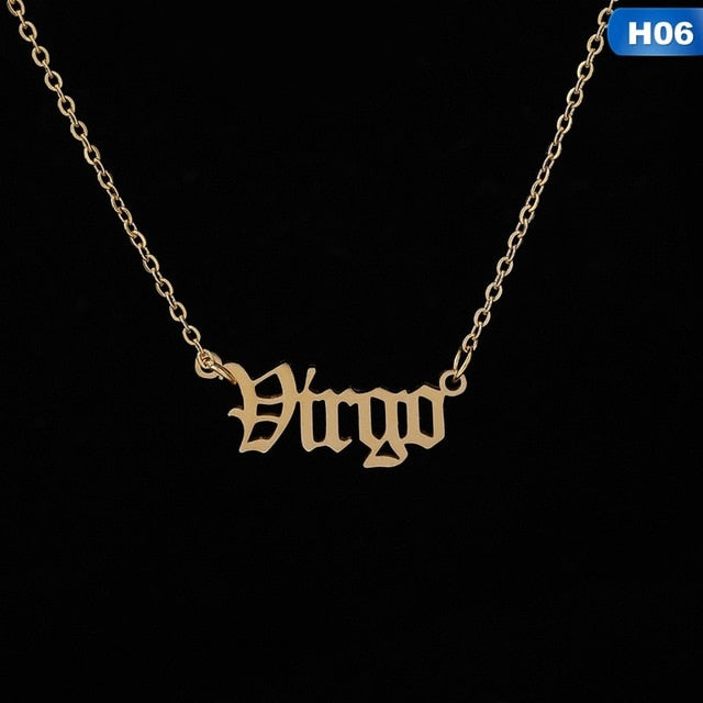 Zodiac Constellations Name Pendants Necklace For Women/Men