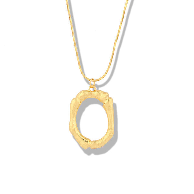 Big A-Z Letter Gold Pendant Necklaces