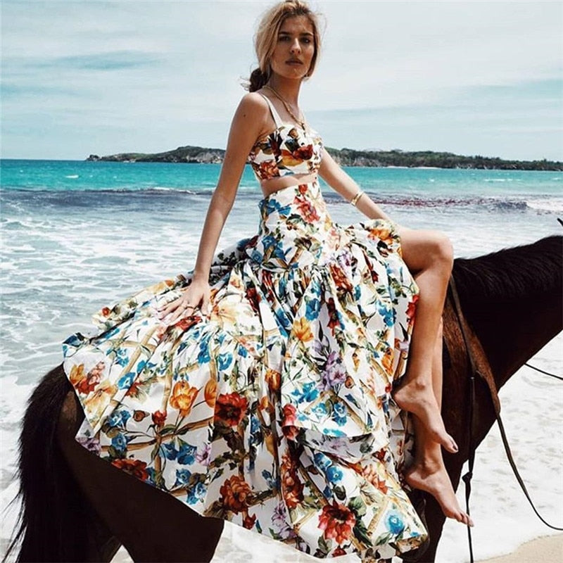 Summer  Beach Bohemian Print Dress