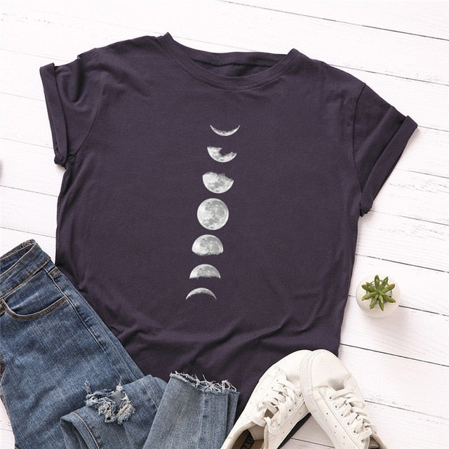 New Moon Planet Print T-Shirt