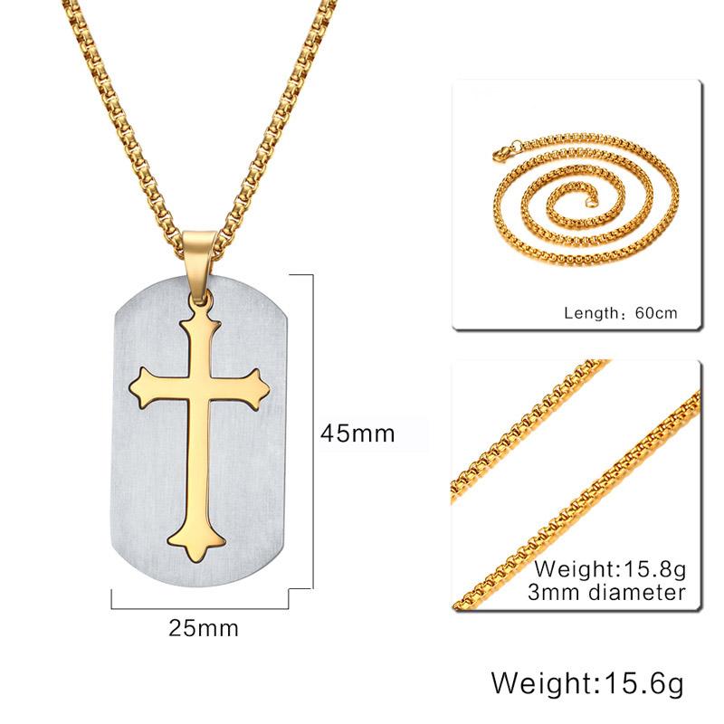Men's Removable Cross Pendant Chain Necklace