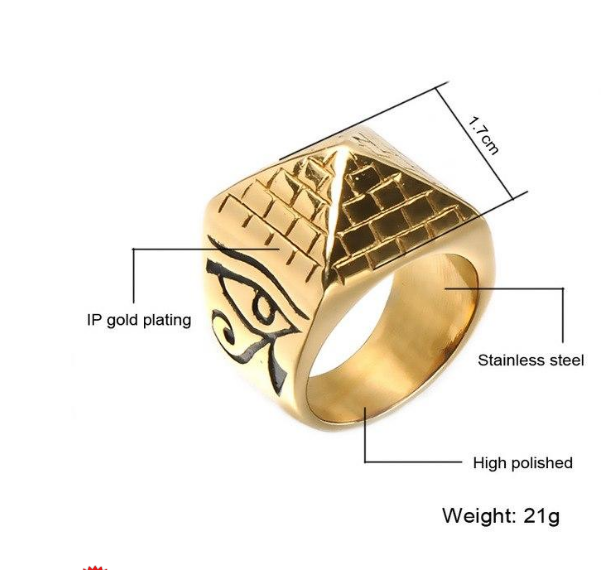 Men's Egyptian Pyramid Ring (The Eye of Horus)