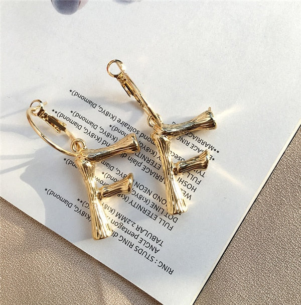 Gold Letters Earrings A~Z