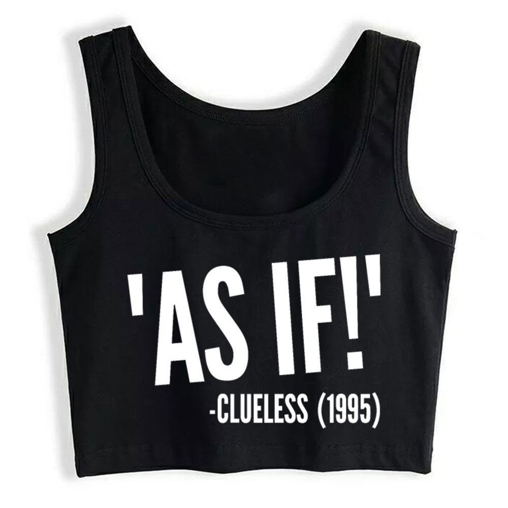 "As If" Clueless Crop Top (Black, White, Grey)