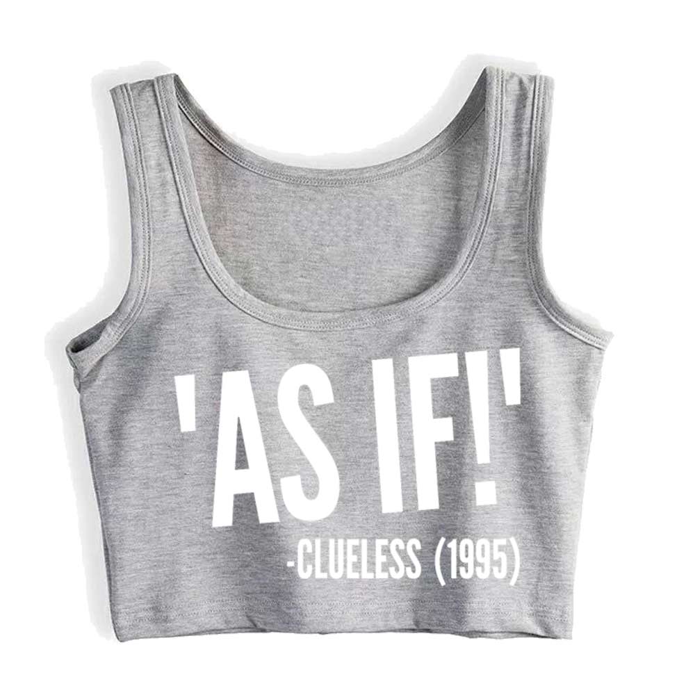 "As If" Clueless Crop Top (Black, White, Grey)