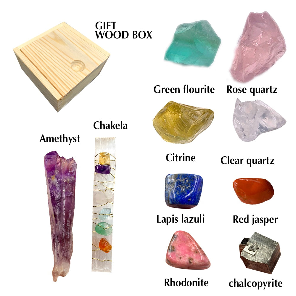 Natural Healing Crystal Mineral Gemstone Quartz Set