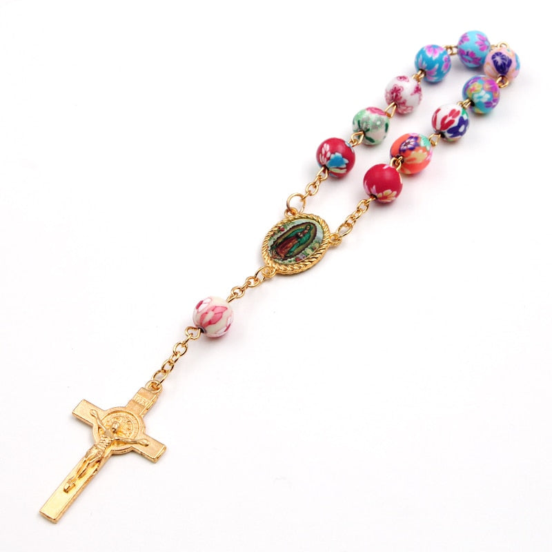 Colorful Catholic Rosary Baby Christening Bracelet For Baby Shower Or Baptism